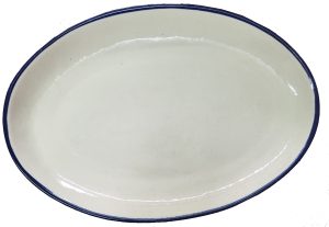 Big Oval Plate Blue Line